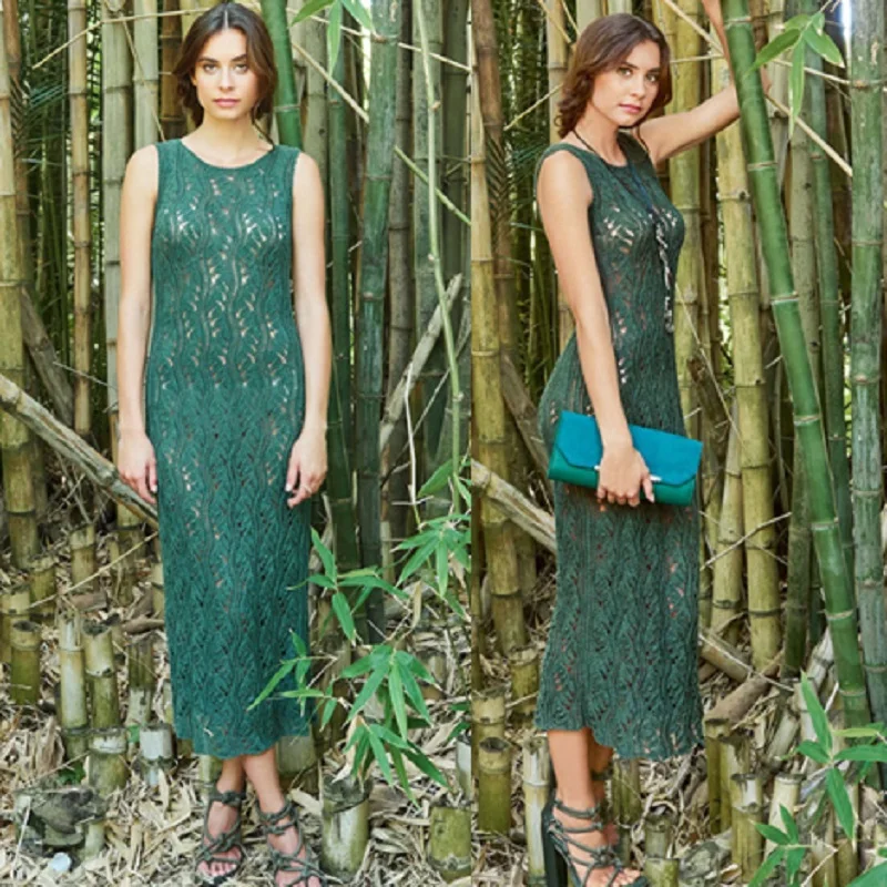 

Women Lace Up O-Neck Sleeveless Crochet Swimsuit Cover Up Dress