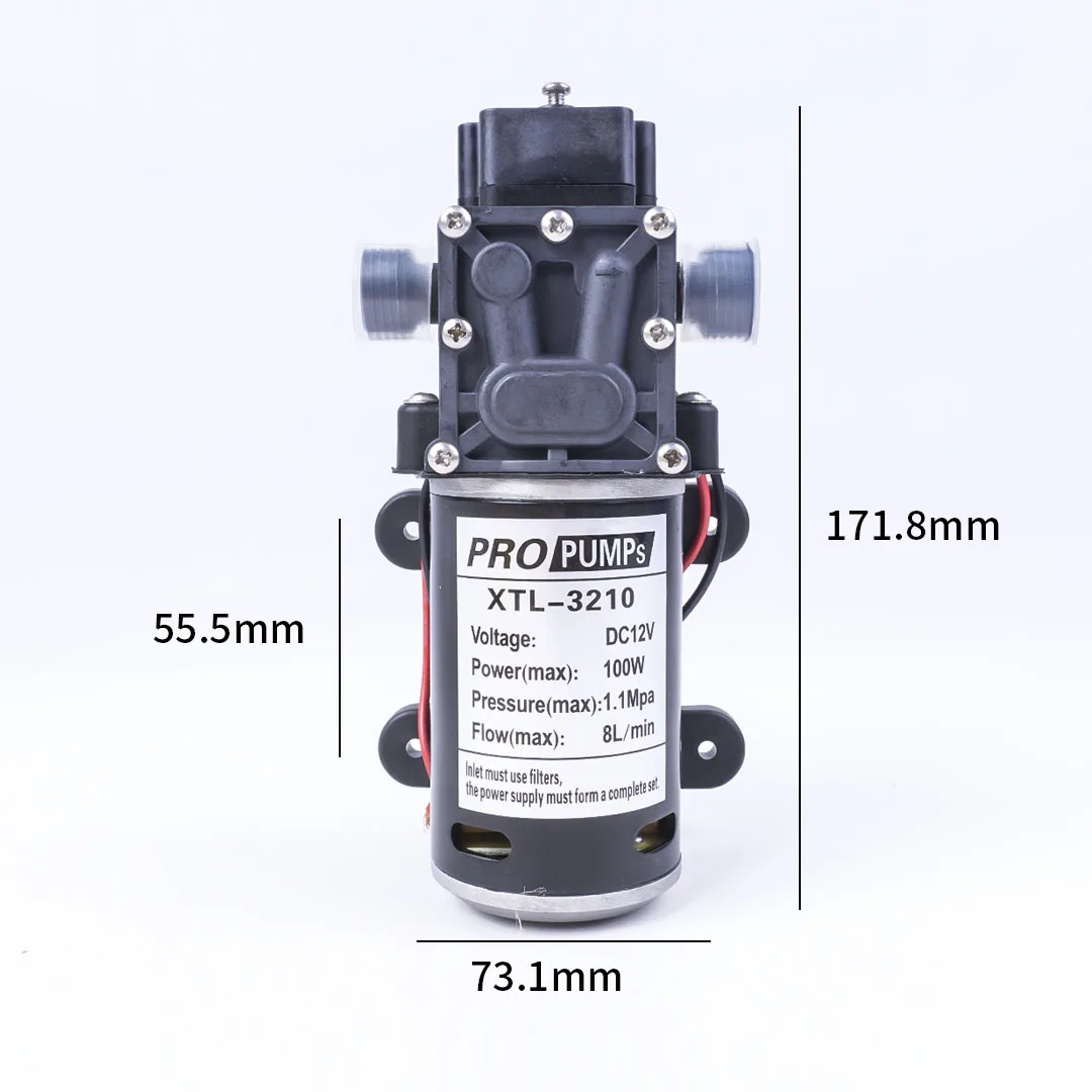 DC 24 V 100 W 130PSI 8L/мин мембранный самовсасывающий насос высокого давления для воды сельскохозяйственный Электрический водяной насос Автомойка спрей