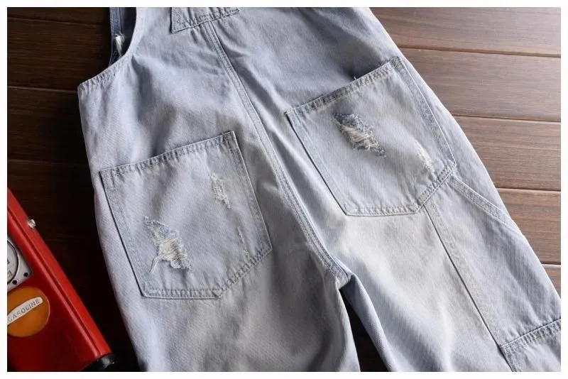 Взрослых Для мужчин s светло-голубой комбинезоны джинсовые штаны с подтяжками Для мужчин Salopette Джинсы Новое поступление тонкий прямой