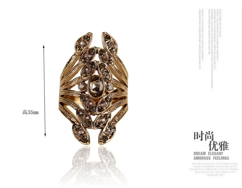 Vintage Boho Big Wings Ring Antique Gold Gemini Rings For Women Fashion Statement Turkey Indian Jewelry