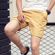Шорты мужские летние для отдыха короткая длина до колена однотонные простые Универсальные мужские s эластичная талия Высокое качество Горячая Распродажа различные цвета модные