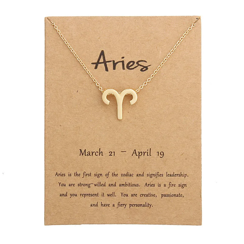 

Fashion 12 Constellation Pendant Necklaces Virgo Necklace Birthday Gifts Message Card for Women Girl Jewelry