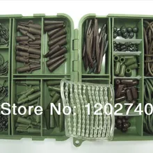 Коробка для ловли карпа, загруженная с 262 тефлоновыми крючками для карпа, безопасными свинцовыми зажимами, бусинами, Вертлюгами, втулками против запутывания, Бойлом