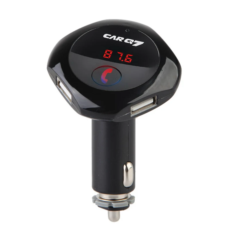 Vodool 4 в 1 Hands-Free Беспроводной FM передатчик Bluetooth Car Kit MP3-плееры 5 В/2.5a dual USB Автомобильное Зарядное устройство для iPhone Samsung - Название цвета: Черный