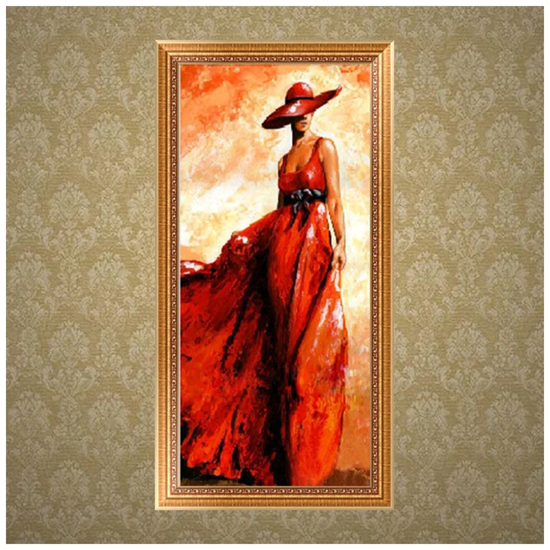 DIY 5D красота в красном платье Алмазная вышивка картина вышивка крестом ремесло