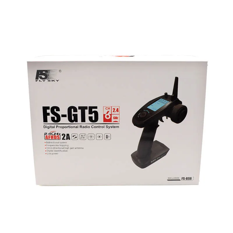 Flysky FS GT5 2 4G 6 канальный Радиоуправляемый передатчик с ресивером BS6 Gyro для
