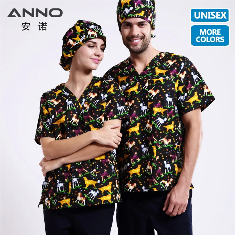 

ANNO 15 Colors 5XL Cartoon Medical scrubs Set Nursing Uniforms Medical Clothing Dental Clinical Nursing Scrubs Women Men Clothes