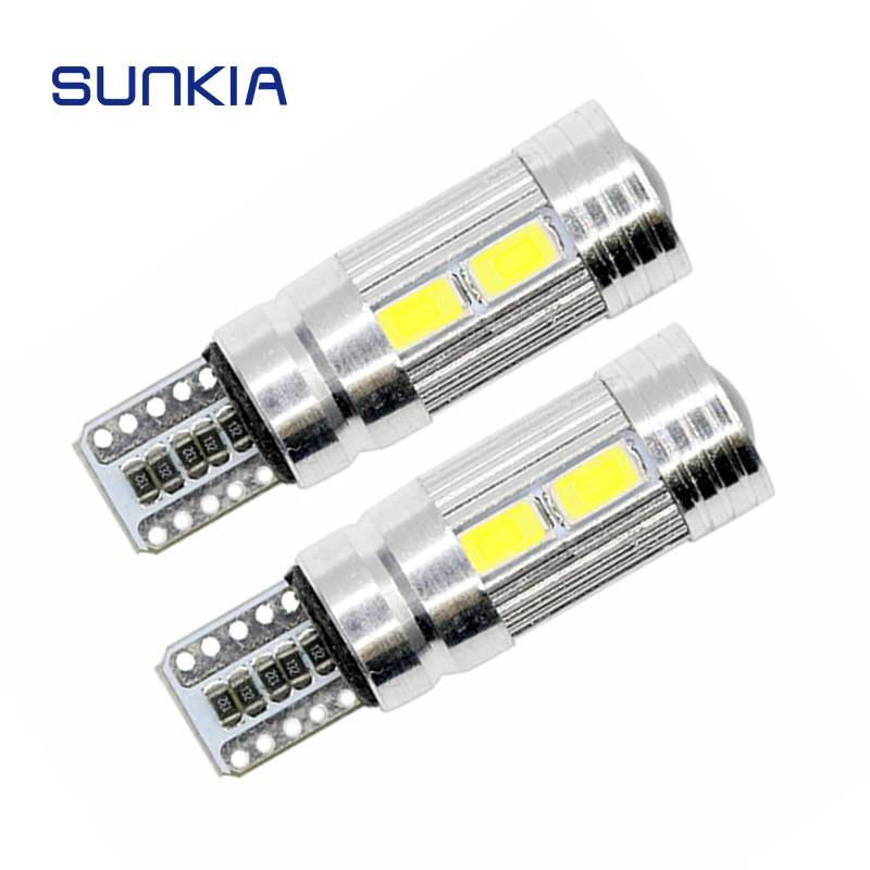SUNKIA 2 шт./лот T10 w5w 194 168 без ошибок внутренняя внешняя Светодиодная лампа Canbus 10-SMD 5630