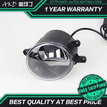 

AKD Car LED Fog Lamp for Lexus LS460L NX200 GX400 RX200T foglamp shape C 2 Funcations DRL light bar Energy saving Cob Low Beam