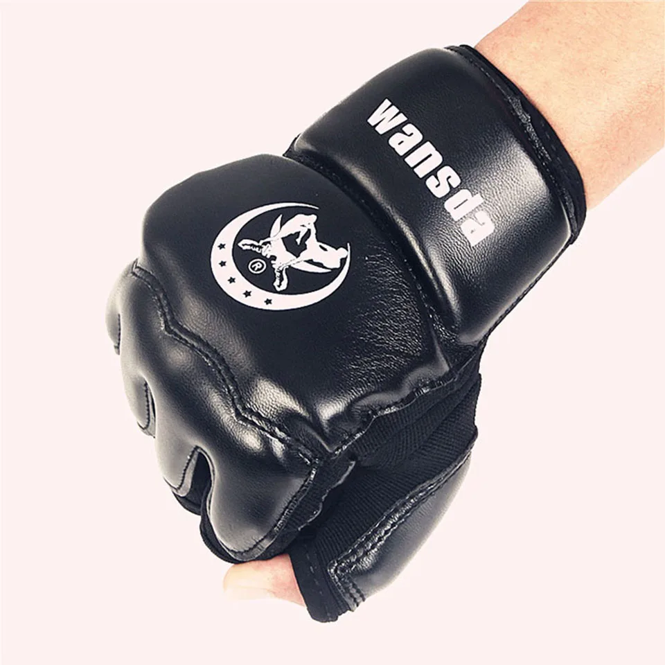 Buy Leather Half Finger Fight MMA Boxing Gloves Mitts Karate Taekwondo Sandbag