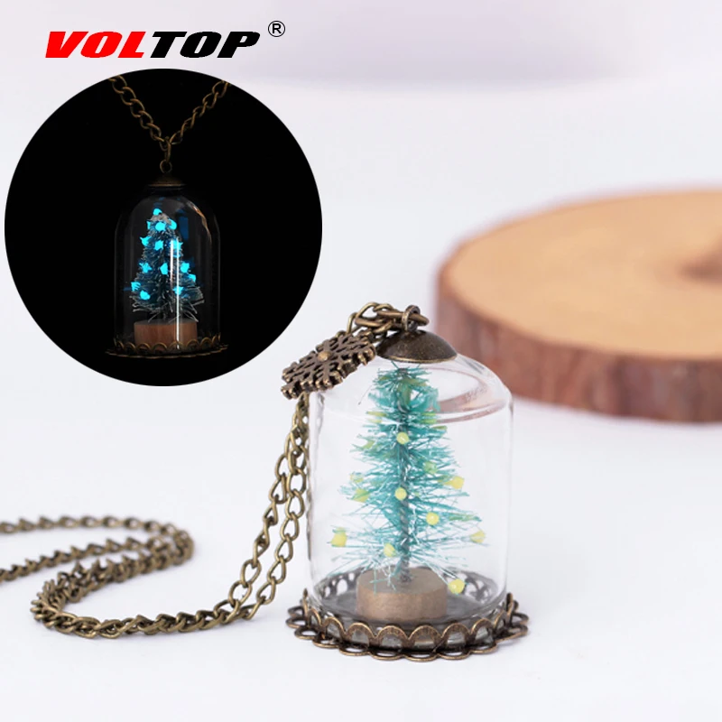 

VOLTOP Luminous Christmas Tree Car Ornaments Glass Bottle Snowflake Car Pendant Necklace Fashion Accessories Creative Gifts