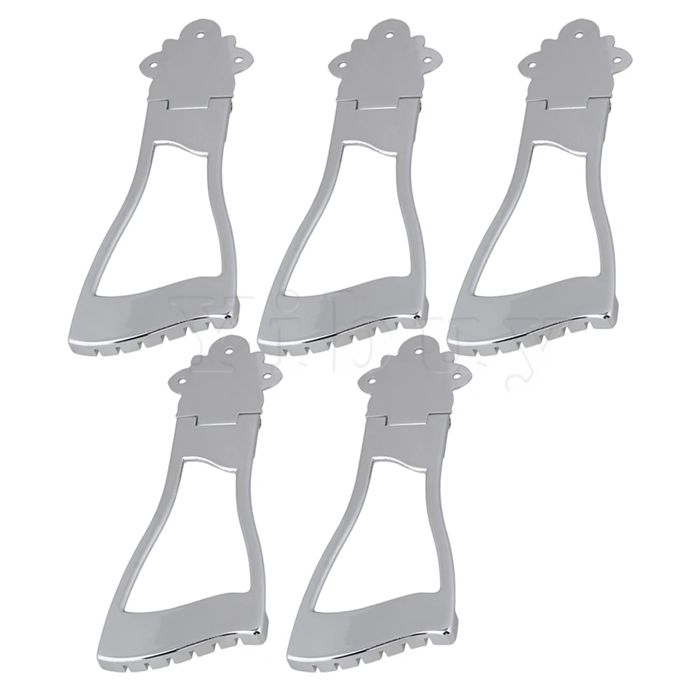 

Yibuy 5pcs Chrome Jazz Hollow body Archtop Guitar Bridge Tailpiece