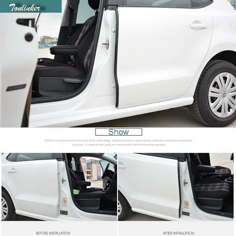 Tonlinker 2 pcs DIY ABS plastic Car styling Soundproof door B pillar sealing strip Cover Case