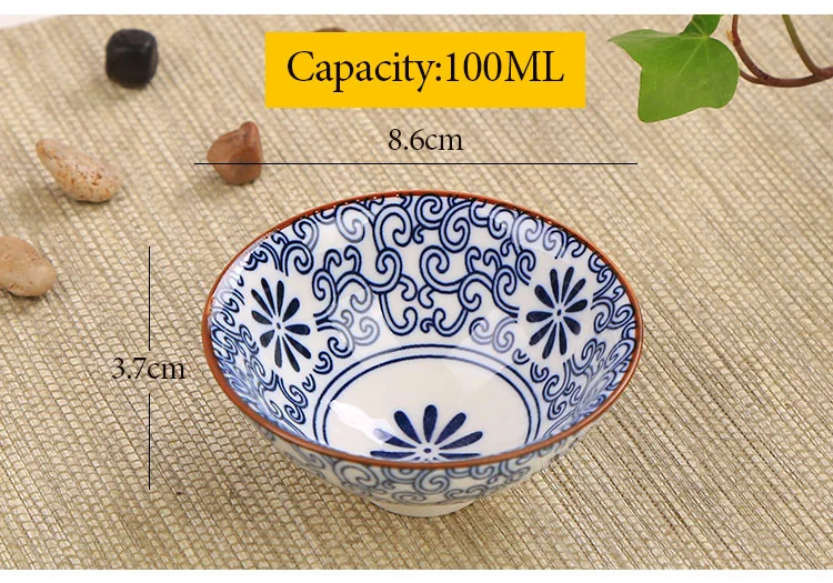 Керамическая чайная чашка 100 мл голубой и белый фарфор Чайный набор кунг-фу японский стиль ручная роспись нарисованная маленькая чайная чаша
