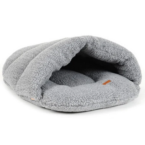 online Estilo chinelos Casa Cama Pet Gato Saco de Dormir À Prova de Vento cinza