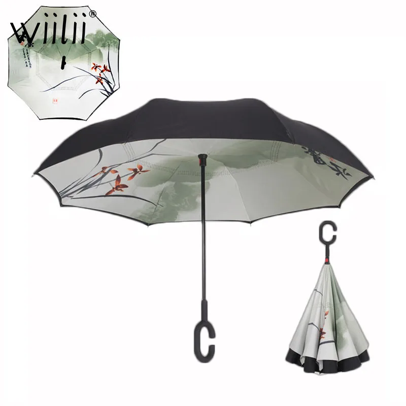 

C Handle Double-Deck Reverse Umbrella Windproof Umbrella