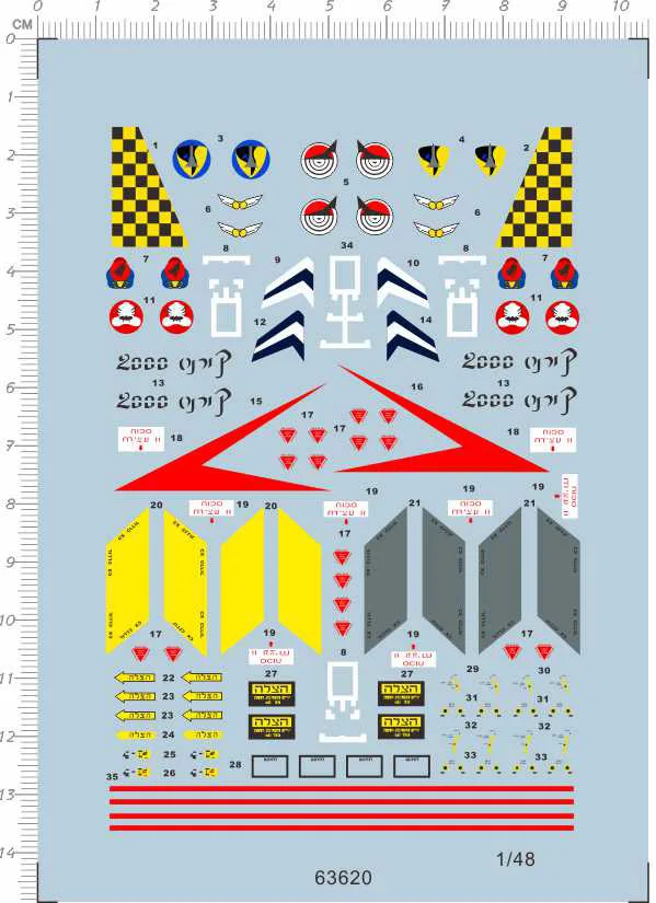 

1/48 1/72 israeli f-4 phantom fighter Model Kit Water Decal