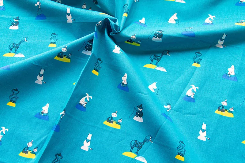 Полуметровая японская хлопковая ткань с принтом, Лоскутная Ткань для ткани, детское одеяло, украшение дома, Moomin B