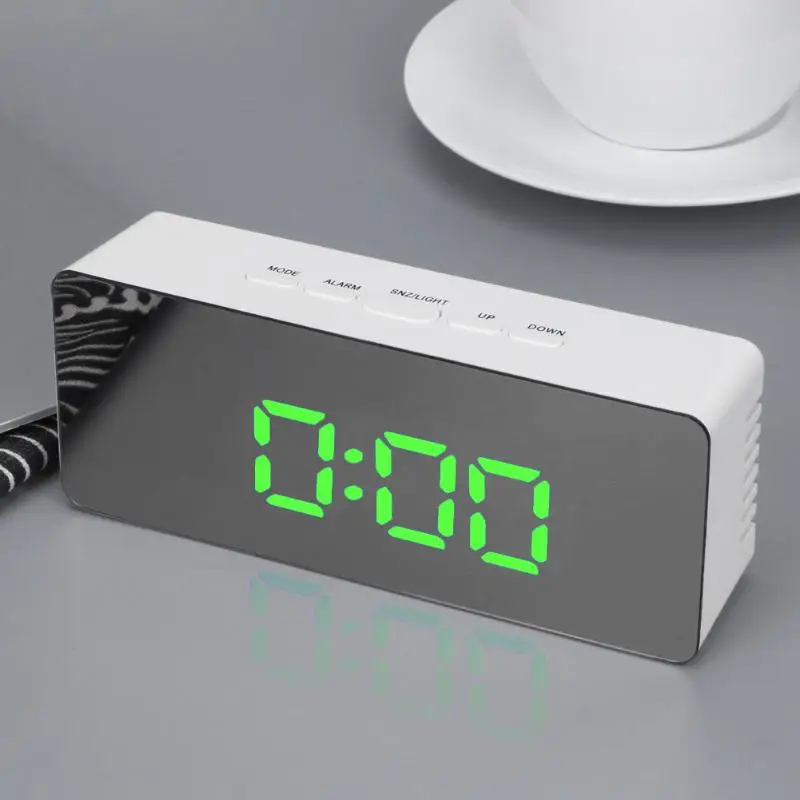 

Fashion Digital Table Desk Clock HD Mirror Electronic Clock Multi-function Mirror Digital Alarm Clocks with Thermometer New