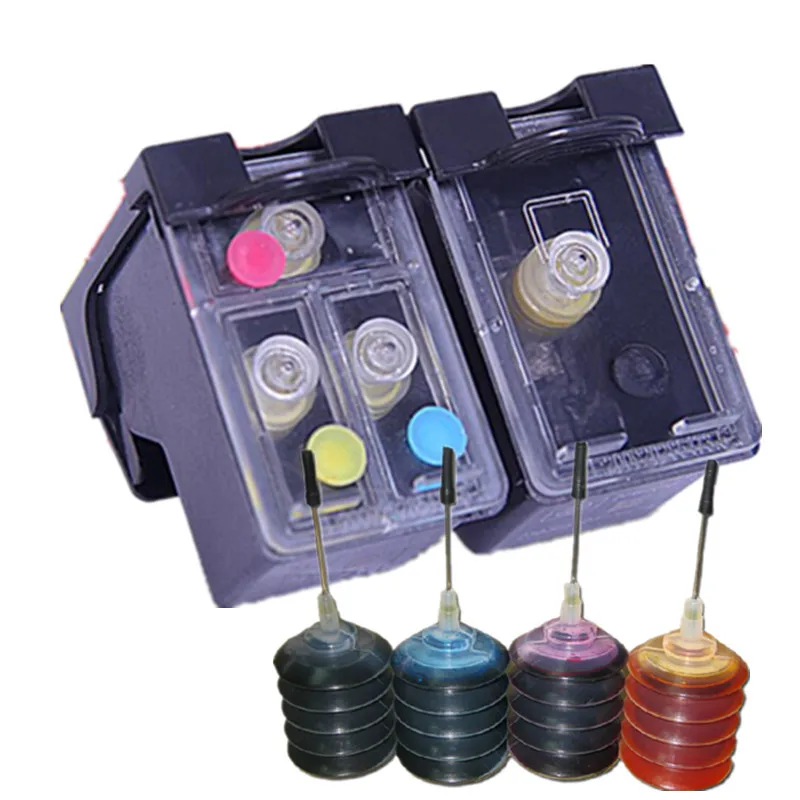 

DMYON Refillable Ink Cartridge Replacement for HP 122 122XL CH561HE CH562HE for DeskJet 2050 2050s 1510 2540 4500 5530 4630 4632