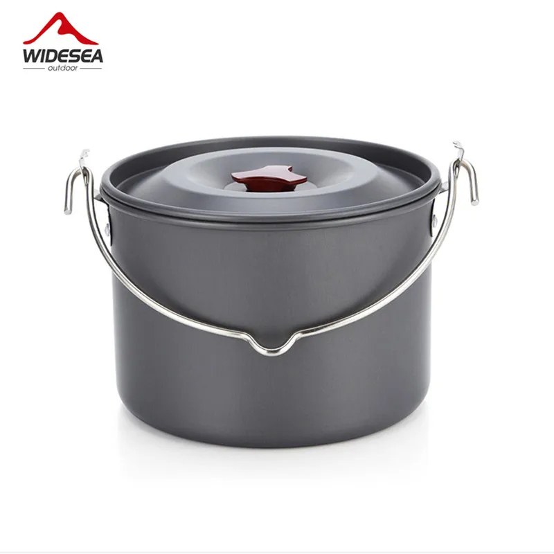 Widesea 4L camping utensilios de cocina al aire libre vajilla colgante olla 4-6 personas picnic juego de cocina