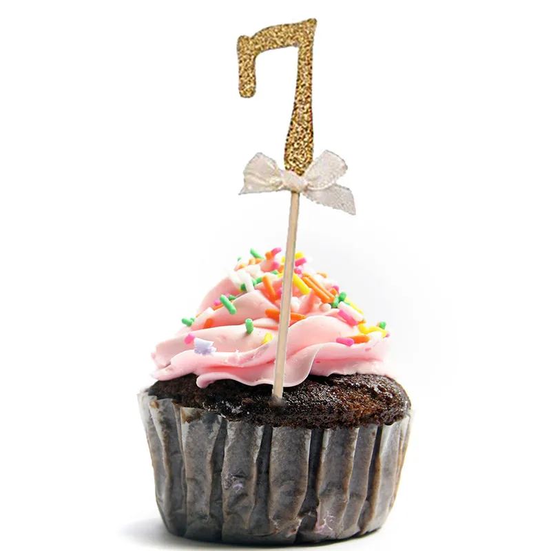 

Dropshipping 10PCS/Set Happy birthday cake topper wedding birthday digital cake card birthday party decoration gift 0-9 number