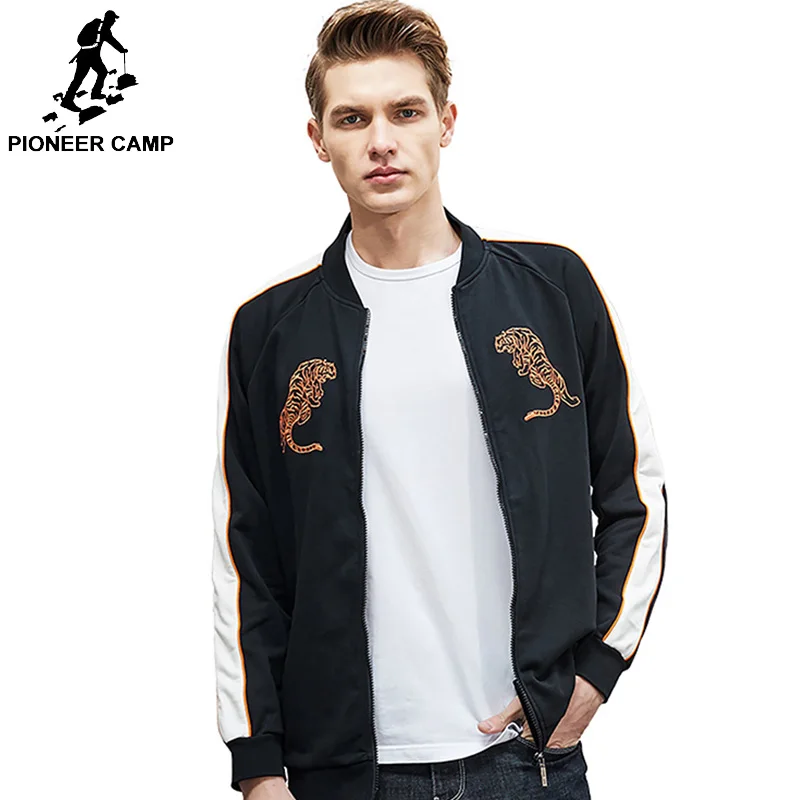 

Pioneer Camp men jacket tiger embroidery mens brand clothing casual male coat top quality outerwear for men AJK702052