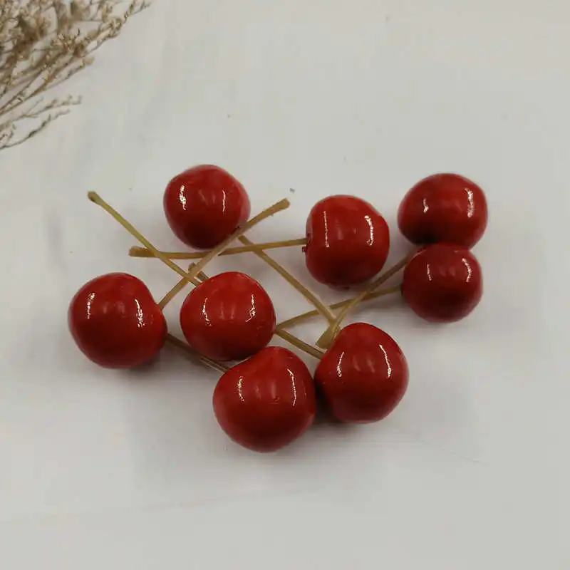 10. Unidades pacote DE Espuma Misturada Mini Simulacao DE Frutas e Legumes Artificiais Cozinha Brinquedos para As Criancas DE - Цвет: Red cherry
