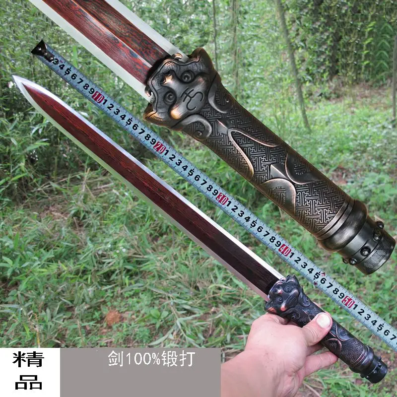 HanJian меч ушу марганцевая сталь стрельбы Красного лезвия knivse Китайский Меч кунг-фу
