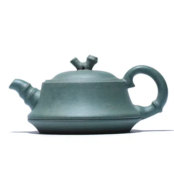 

210CC Purple sand yixing teapot bamboo kettle ore green mud kung fu drinkware