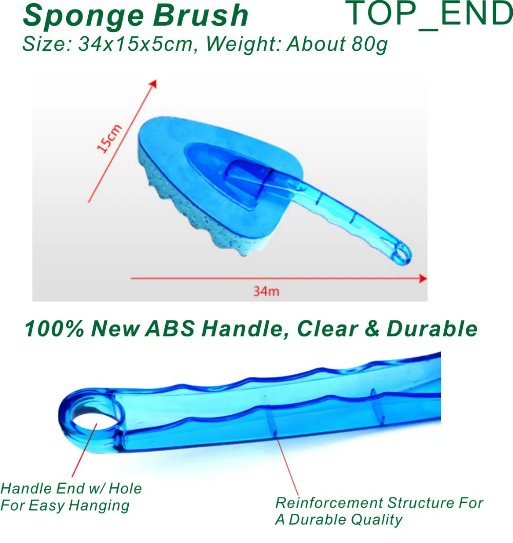 Горячая и Японии Качество,, 1 шт., универсальный автомобильный Кисть Губка, толщиной губки, ручка ABS, автомойка инструменты, Кухня чистки, синий