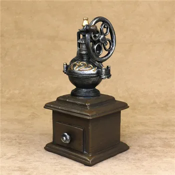 

Vintage Coffee Grinder Model Piggy Bank Handmade Resin Tabletop Coffee Mill Miniature Money Box Craft for Cafe and Bakery Decor
