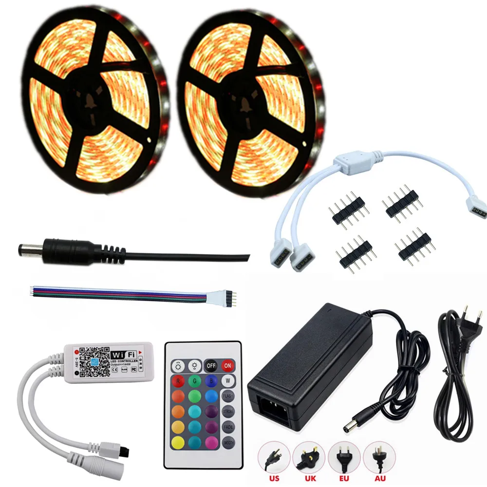 Wi Fi контроллер 5050 RGB Светодиодная лента световая лампа 10 м 15 водонепроницаемая IP 20