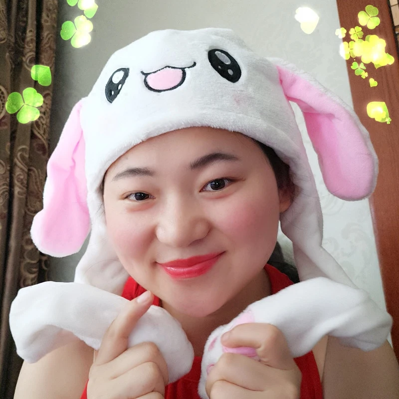 Douyin Plush Moving Rabbit Ears Hat 