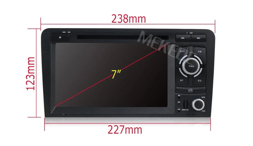 Clearance Android 7.1 2G RAM  Car DVD GPS For Audi/A3 2002-2011 With Wifi 4G GPS Navigation BT Radio Steering wheel control Canbus+8G MAP 5