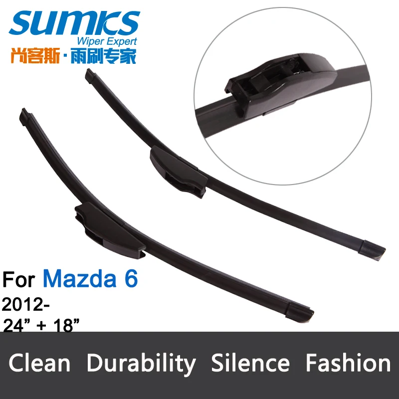 Wiper blades for Mazda 6 (from 2012 onwards) 24"+18" fit standard J