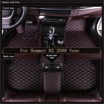

New 3D Leather Car Floor Mats For Hummer H2 2008 Custom Auto Foot Pad Automobile Carpet Cover Waterproof Mat