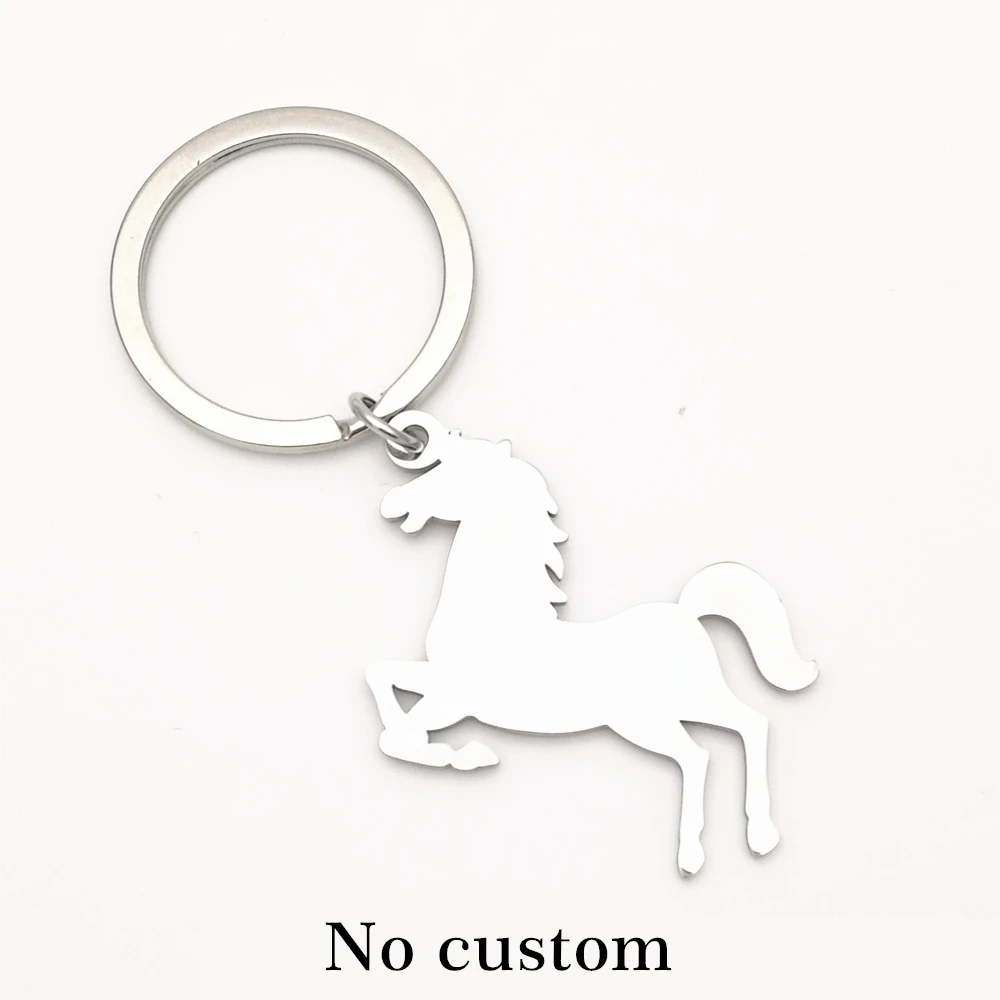 Изготовленный На Заказ боевой конь название Aanimal брелок с домашним животным Нержавеющая сталь брелок, кольцо для ключей, подвеска брелок сумка креативный подарок - Цвет: No custom