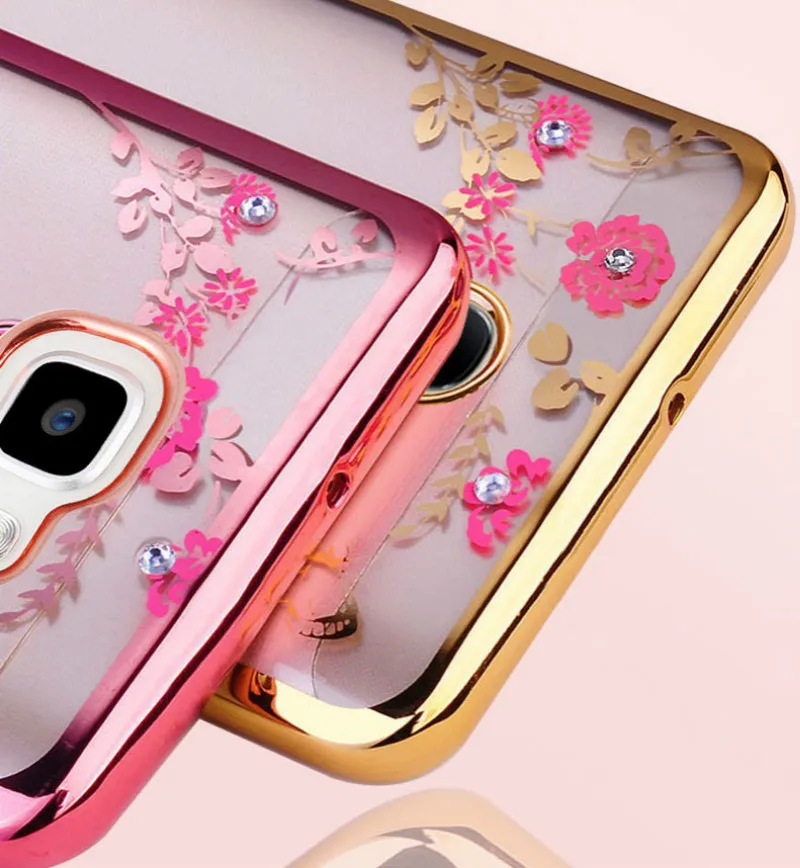 

Diamond Flower Case For Samsung Galaxy A70 A60 A50 A40 A30 A10 A2 Core M20 M10 S10 A6 A8 Plus A7 2018 J3 J5 J7 2017 Soft TPU Bag