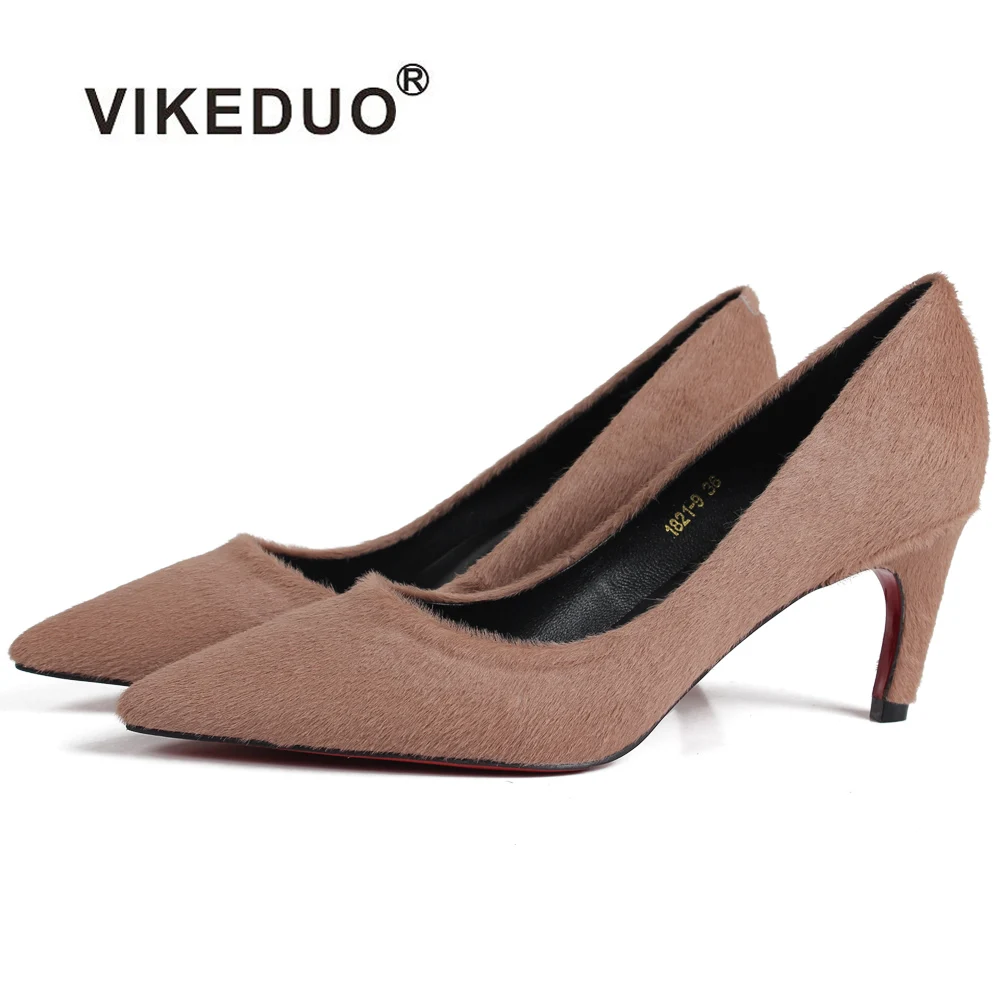 Vikeduo 2018 Summer Hot Sale Women High Heel Shoes Solid Suede Wedding Party Shoes Ladies Handmade Leather Zapatos Mujer pumps