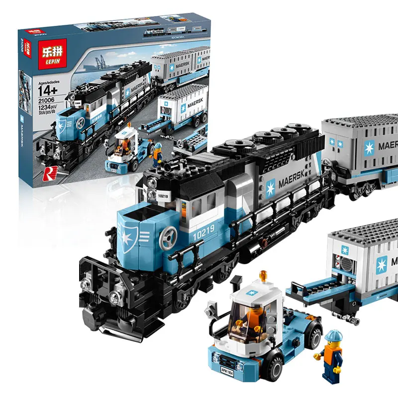 1234pcs LEGOings City Creative technic Series Maersk Train Building Blocks Model Set Figures Toys Gifts For Kids