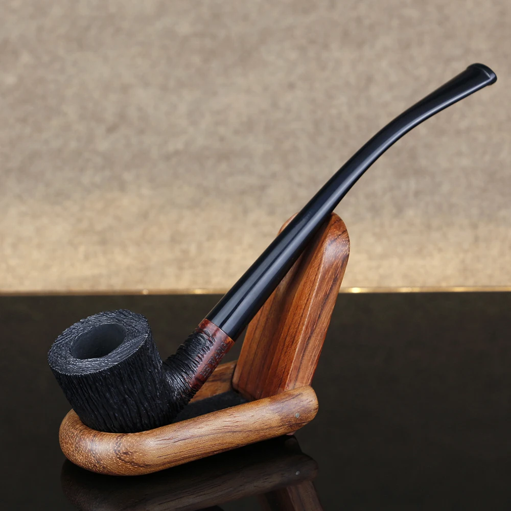 

New Engraving Tobacco Pipe 3mm Filter Handmade Briar Smoking Pipe Random Engraved Briar Wood Pipe 100 cleaners free Briar Pipe