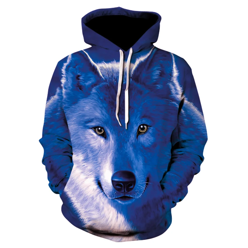  Fashion Men Wolf Animal 3D Printed Hooded Hoodies Men / Women's Shinning Wolf Design Sweatshirts 3D