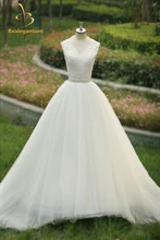 Bealegantom Sexy White Lace Wedding Dresses 2017 Pearls Appliques Bridal Gowns Vestido De Novia QA1075