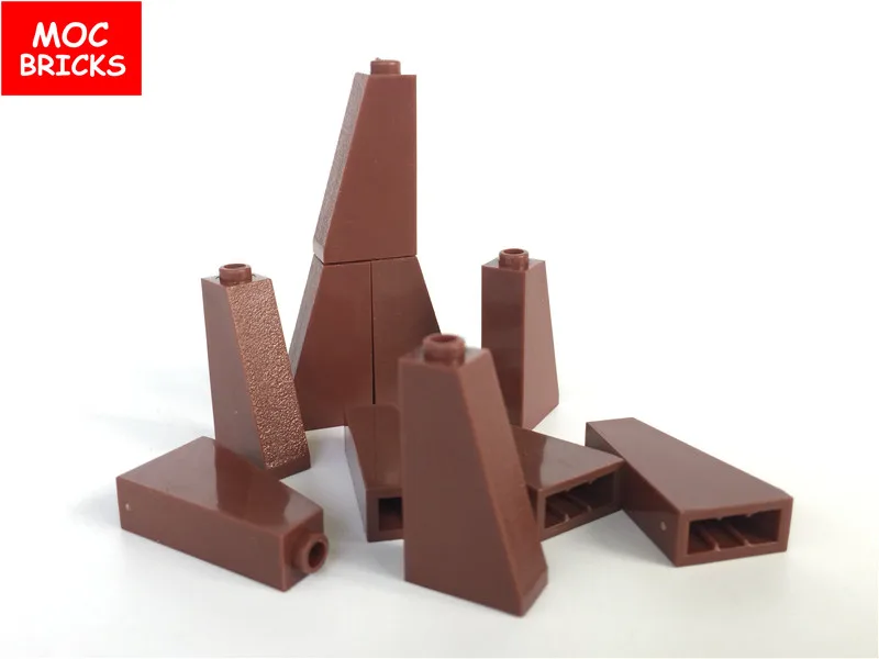 50 шт./лот MOC Кирпичи DIY коричневый наклон 1x2X3 подходит с 4460 Обучающие строительные