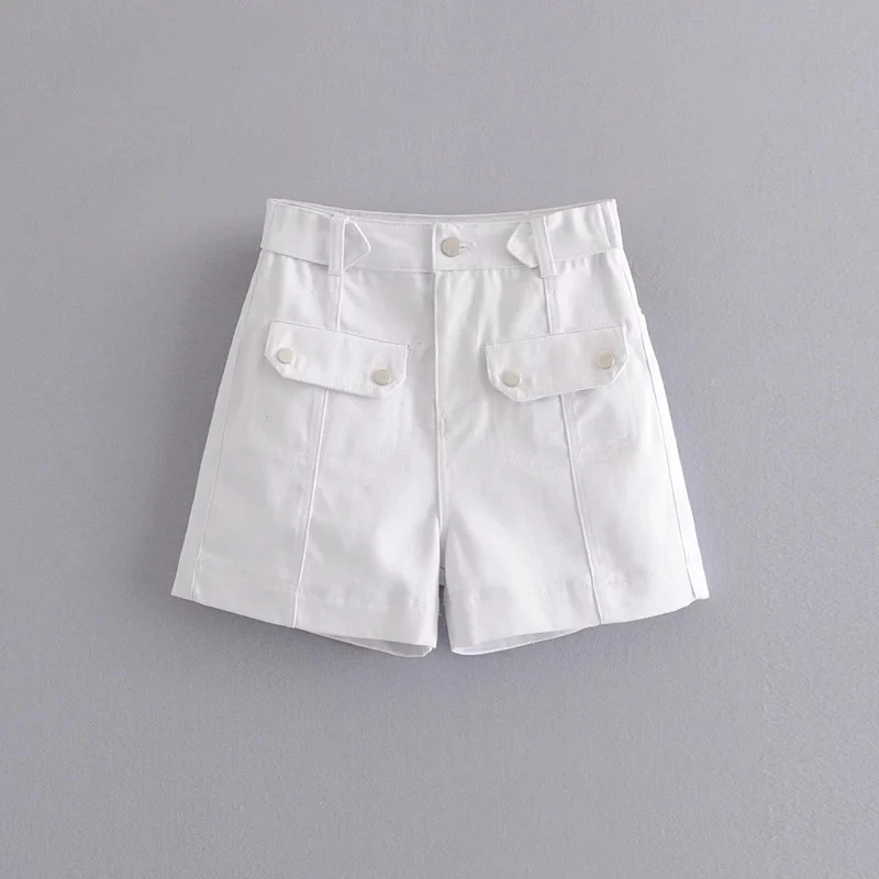 Увядшие высокие уличные карго шорты женские Высокая талия с карманом белые джинсовые короткие feminino Плюс размер женские Короткие Плюс Размер