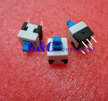 

20PCS 8X8mm Blue Cap Self-locking Type Square Button Switch NEW GOOD QUALITY SW1