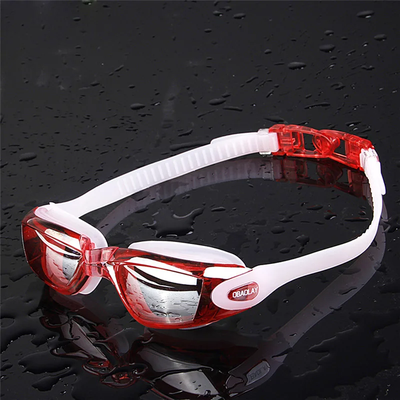 Профессиональный Плавание ming очки для мужчин женщин Анти-туман Защита от УФ-лучей Плавание ming очки Водонепроницаемый силиконовый Плавание очки для взрослых очки - Цвет: Red