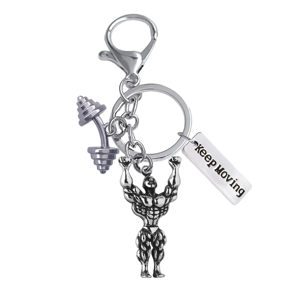 Delicate dumbbell pendant fitness accessories keychain outdoor sports