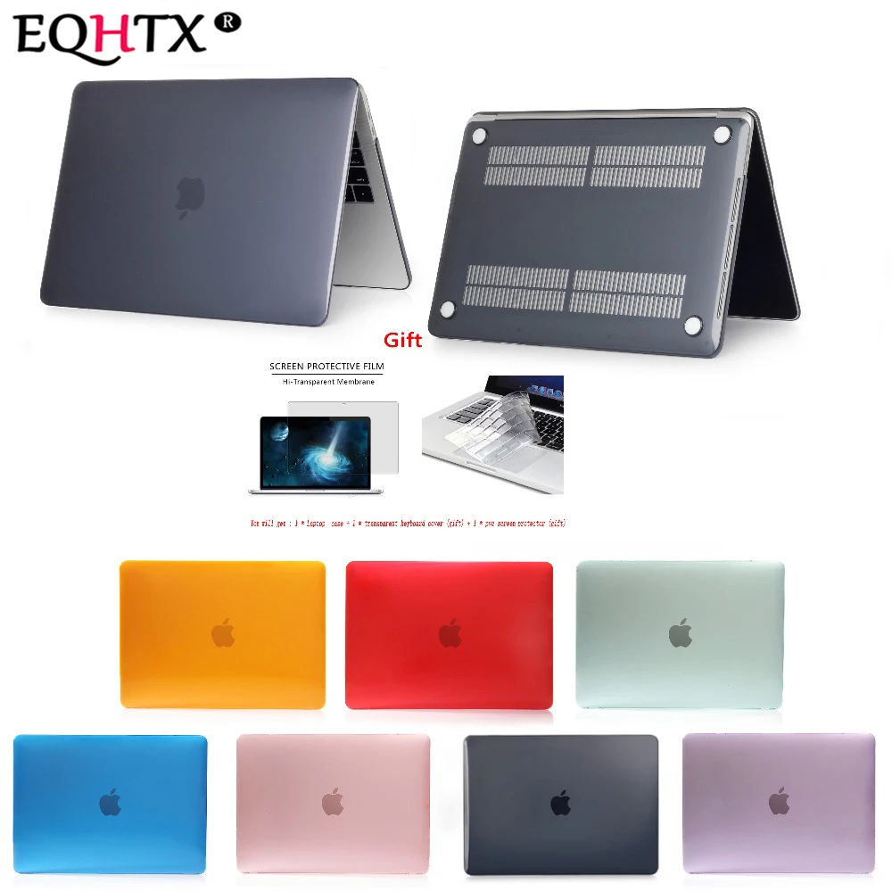 Crystal Transparent EQHTX Case For Apple macbook Air Pro Retina 11 12 13 15 laptop bag for macbook New Air 13.3 case Touch Bar
